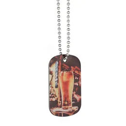 Fashion Sublimation Blank Pendant Necklace Metal Heat Transfer Creative Dog Tag DIY Hip Hop Decorative Necklaces With