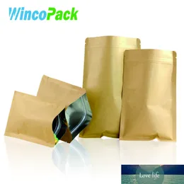 Winco Pack Flat Bottom Kraft Paper Tea Bag Recycle Kraft Paper Coffee Bean Pouches