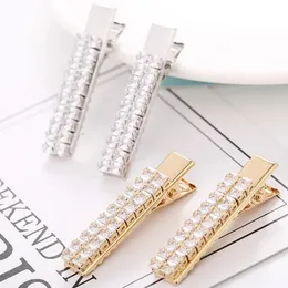 Błyszczący cyrkoniak Hairpin Duckbill Clip Girls Bangs Clip Headdress Alloy Rhinestones Barrette Headwear Styling Tools