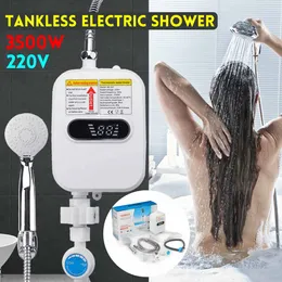 3500W 220V Electric Water Heater Bath Kitchen Instant Hot Water Heater Tap Temperature Display with Faucet Shower Free Shipping