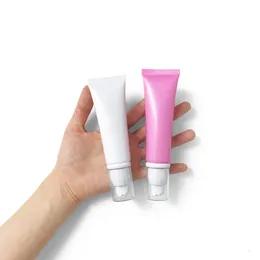 50ml Empty Airless Pump Bottle Cosmetic Cream Container Makeup Foundation Squeeze Packaging Soft Tube Press Lid Free Shipping