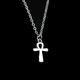 Mode 22 * ​​13mm Egyptisk Ankh Life Symbol Cross Pendant Halsband Länkkedja för Kvinna Choker Halsband Kreativ Smycken Party Present