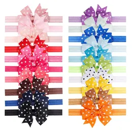 Girls' Head Pieces 3 Inch Dot Pinwheel Headband Pieces for Girls Ribbon Bows Soft Elastics Headwear Handmade Children Hair Accessories