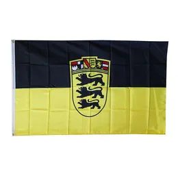 Flaga badenii-wirtembergii wysokiej jakości 3x5 FT sztandar miejski 90x150cm impreza festiwalowa prezent 100D poliester kryty nadruk na zewnątrz flagi i banery