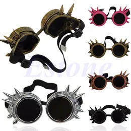 Vintage Retro Viktorya Gotik Cosplay Perçin Steampunk Goggles Gözlük Kaynak Punk 5 Renk WY27031178O