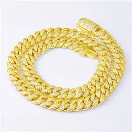 Qualità di fascia alta 10mm Larghezza 16-24 pollici Oro Argento Colori Bling CZ Pietra Figaro Catene cubane Collane Bracciale per uomo Gioielli Hip Hop