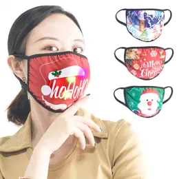 LED Mask Jul Designer Ansiktsmaskar Bomull Masker Juldekorationer Mask Sunscreen Dammtät Hängande Örtyp Lysande Masker