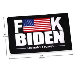 Fvck Biden Donald Trump-Flaggen, 91 x 152 cm, 100D-Polyester, schneller Versand, lebendige Farben, mit zwei Messingösen