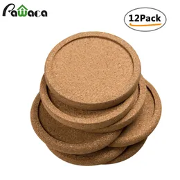 12 pcs liso redondo coasters de cortiça conjunto de café tapete de chá almofada de chá placemats