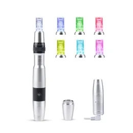 Auto Microneedling Derma Pen LED Photon Derma Stamp Micro Needle Dermapen DP17 Hauterneuerung mit 6 Stück Kartuschen Air Express Lieferung