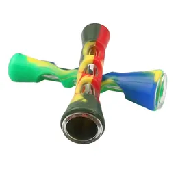 Silicone Vidro Fumar Herb Tube Um Hitter Dugout Tubulação Tubulação de Cigarro Tubulação de Cigarro Tubos de Colher Tubos Acessórios de Fumo Atacado 87mm WVT0614