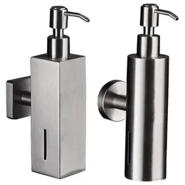 Dispenser di sapone liquido Contenitore per shampoo da bagno con finitura in nichel spazzolato in acciaio inossidabile Contenitore da parete 200ML1