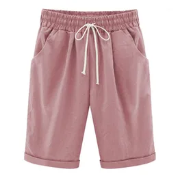 Kvinnors shorts lasperal sommar lös rak knä längd Bekväm fick troser kvinnors plus storlek fivestrap casual1