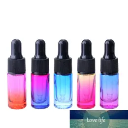 100 sztuk 5 ml Puste szklane butelki szklane Gradient Color Color Essential Oil Butelka, Mini Małe Próbki Fiolki, Kosmetyczne Pojemnik do pakowania