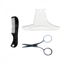 Portabel och användbar skäggkam Multi-liner Shaper Mall Scissors Kit Goatee Mustasch Grooming Tool W11112