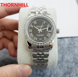 orologi meccanici automatici con anello di diamanti orologi da 31 mm con cinturino in acciaio inossidabile 316L di alta qualità orologi da polso da donna con zaffiro super modello di fabbrica bel orologio da tavolo