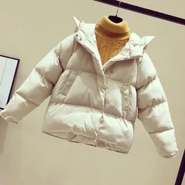 Damskie Kurtki Zimowe Casual Parkas Cotton Padded Jacket 2022 Z Kapturem Ciepłego Duża Rozmiar Kobieta Płaszcz Zagęścić Kobiety Puffer Beige