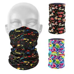 3D Printed Summer Women Ring Scarf Fashion Funny Colorful Hijab Scarf Floral Headdress Men Cycling Face Head Wrap Cover Bandana Y1229