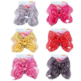 Novo partido 7.5inch grande bowknot meninas grampos de cabelo jojo Siwa arcos crianças presilhas bebê BB cabelo clipe de bebé acessórios