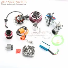 70cc Cylinder Kit & Cylinder Head & Carburetor Air Filter Coil CDI for JOG 50 Minarelli 1E40QMB 47mm/10mm1