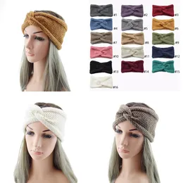 Free DHL INS New 16 Colors Lady Girls Knitted Headbands Designer Hairbands Crochet Twist Headwear Headwrap Women Hair Accessories