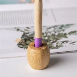 Em estoque Toothbrush Holder Natural Bambu De Madeira Cor Dentes Escova de Escova Suportes Banheiro Acessórios Durável 1 95CD E1