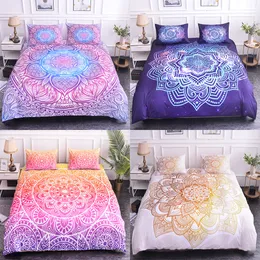 Homesky 3d Bohemian sängkläder Boho Tryckt Mandala Comforter Bedding Set Queen Size King Size Duvet Cover Set 201127