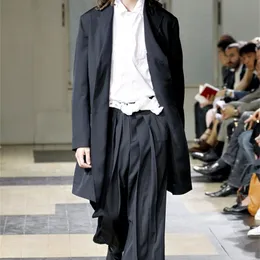 European and American Skirt Yamamoto Yoshiji Wide Leg Catwalk Trendy Men's Loose Casual Pants Cropped 201109