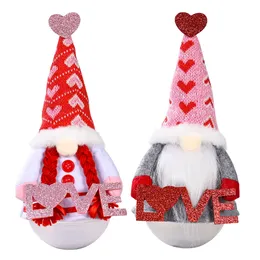 Party Supplies Valentine's Day Gnome Tumbler Ornaments Mr/Mrs Plush Dwarf Doll Decoration FarmhouseTable Decor Sweet Gift XBJK2201