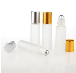 Fragrance & Deodorant 10ml 5ml 3ml Perfume ss Roll On Glass Bottle Frosted Clear with Metal Ball Roller Essential Oil Vials