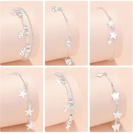 925 Sterling Silver Plate Butterfly Cross Charms Armband Bangles For Women Friendship Chain Bracelet Luxury Women's Smycken