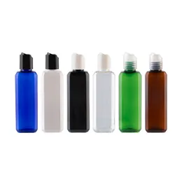 100ml Empty Black Plastic Bottles With Disc Top Caps,Lotion Containers BPA Free Refillable Liquid Soap Bottle Square 50PC/lot