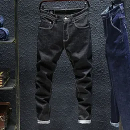 Autumn Winterr Black and Blue jeans men denim trousers male high quality slim fit jean brand Plus Size 40 42 44 46 201120