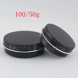 50g 100g Black Aluminum Jars Screw Lid ,Empty Cosmetics Cream Container Ointment Solid Perfume Metal Can ,Tea Pot Candle Bottlehigh qualtity