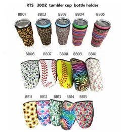 Tumbler Holder Cover Bags Neoprene Insulated Sleeves Mugs Cups Water Bottle Cover Sunflower Straped Printed 15 Styles LSK1886