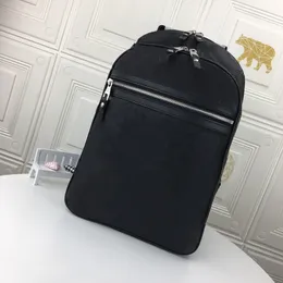 YY Fashion Men's ryggsäck äkta läder prägling svart axel handväska skolväska dator ryggsäckar för kvinnor crossbody skolväska bagage rese väskor m58024