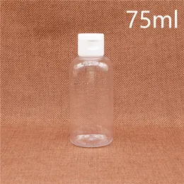 Refillable 75ml Shampoo Body Lotion Cosmetic Cream Bottle Empty Plastic Flip cap Container Free Shipping