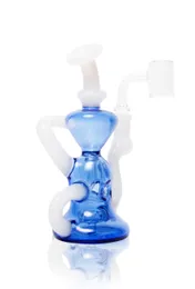 Vintage 8inch Thunder Bolt Recycler Glass BONG Hookah Smoking Pipes Oil Burner with banger can put customer logo