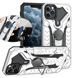 New Rugged Armor Stand Hybrid Phone Cases With Portable Finger Ring For iPhone 13 13pro 12 Mini 11 Pro Max XR Xs 7 8 Plus Samsung Galaxy S21 Ultra A32 A52 A72 A02S