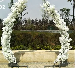 2.5m artificial flor de cerejeira arco porta de porta chumbo lua arco flor cereja arcos prateleira quadrado decoração para festa cenário de casamento