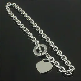 Christmas Gift 925 Silver Love NecklaceBracelet Set Wedding Statement Jewelry Heart Pendant Necklaces Bangle Sets