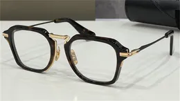 Ny modedesign män optiska glasögon 413 K guld plast fyrkantig ram vintage enkel stil genomskinliga glasögon toppkvalitet klar lins retro känsliga glasögon