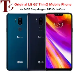 LG G7 Thinq Telefony Oryginalne odblokowane LTE Android Octa Core 6.1 "Dual 16MP Tylna kamera 64G ROM 4G RAM Snapdragon 845 NFC odnowione 10pcs