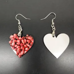 Sublimation Blank Earrings Double-sided Heart Shape Earring DIY Sublimation Earrings Fashion Accessories Valentine's Day Girls Gift BT746