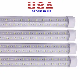 New V-Shaped 4ft 5ft 6ft 8ft Cooler Door Led Tubes T8 Integrated Led Tube Double Sides SMD2835 Leds Fluorescent Lights 110V