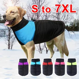 Büyük Köpek Giysileri Kış Sıcak Pet Yelek Ceket Su Geçirmez Köpek Ceket Giysileri Büyük Köpek Bulldog Golden Retriever Labrador Giyim Y200922