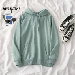 HWLZLTZHT Sweatshirt Damen Casual Solid Kapuzentasche Langarm Pullover Sweatshirt Top Bluse für Damen T200525