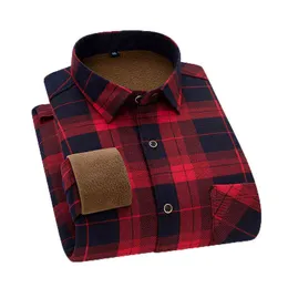 Aoliwen Marke Winter Kleid Shirt Für Männer Casual Langarm Plaid 100% baumwolle Warme Fleece Futter Hemd Mode Weiche Flanell hemd G0105