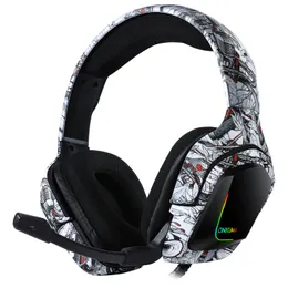 Onikuma K20 3.5mm Wired Gaming Headset Camouflage Headphones Overear Hörlurar med MIC för PC Laptop PS4 Smart Phone Earphones