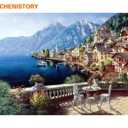 Chenistory Seascape油絵絵画のDIYデジタル写真キャンバスの数字で着色ユニークなギフト家の装飾40x50 Y200102